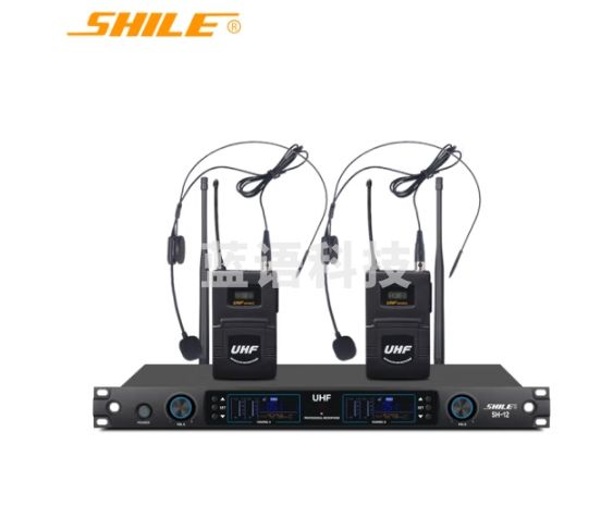 狮乐（shile）2只头戴无线麦克风会议无线话筒 无线麦克风演出卡拉OKSH-12