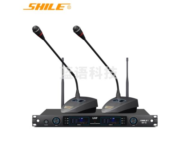 狮乐（shile）2只鹅颈无线麦克风会议舞台家用KTV无线话筒 无线麦克风演出卡拉OK