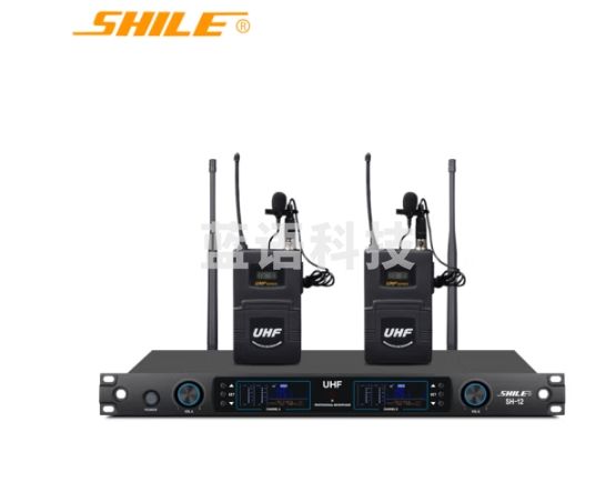 狮乐（shile）2只领夹无线麦克风会议舞台家用KTV无线话筒 无线麦克风演出卡拉OK