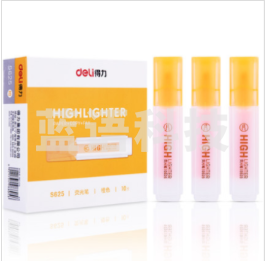 得力（deli）S625荧光笔 10支/盒 橙色单支装