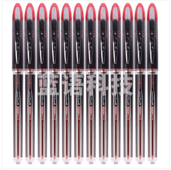 三菱 UB-205走珠笔签字笔 办公学生中性水笔0.5mm  红色 单支价