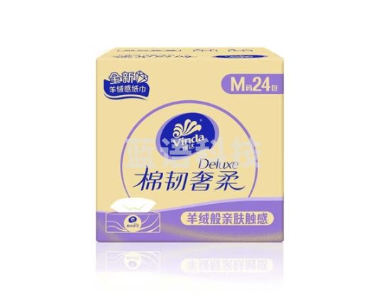 维达（Vinda）抽纸棉韧奢柔3层70抽*24包M码 羊绒感亲肤 整箱
