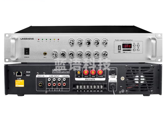 菱声（LINGSHENG） IP网络功放机定压校园公共广播系统远程控制终端解码器智能定时播放消防工程 IP120W