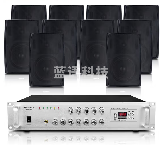 菱声（LINGSHENG） 壁挂音箱会议音响组合套装会议室音响培训室教室音响背景音乐系统店铺商场喇叭 1000平背景音乐套装