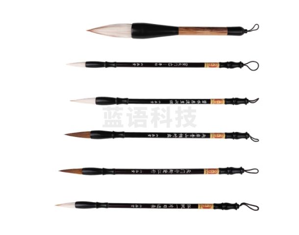 六品堂 毛笔套装 文房四宝湖笔书法羊毫狼毫兼毫斗笔初学者6支装 望天门山