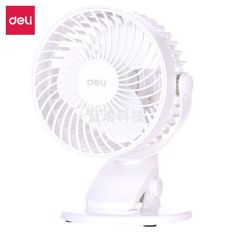 得力3688 夹子风扇 台夹电扇 办公桌小风扇 USB风扇 白色
