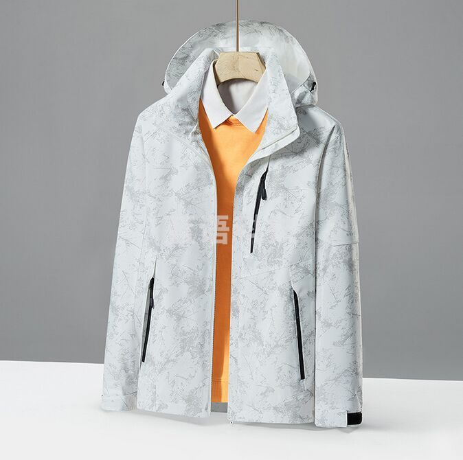 23新款户外单层冲锋衣男防风防水外套女迷彩通勤工作服团购印logo