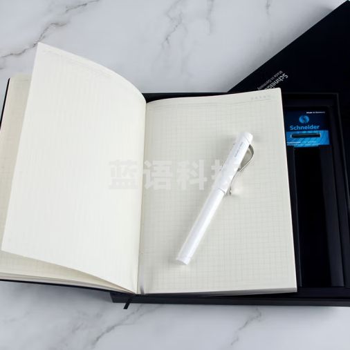 施耐德（Schneider）钢笔 礼盒装笔记本套装 生日礼物 经典Base成人商务办公德国进口签字笔F尖白色钢笔2291