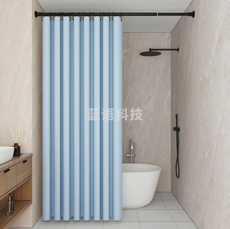 防水浴帘(带锁扣加大浴帘环)