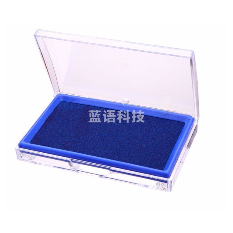 得力(deli)137*88mm方形快干印台印泥 清晰印记 蓝色9864