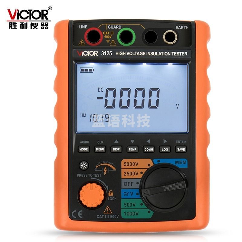 胜利仪器 VC3125 数字兆欧表绝缘电阻测试仪 电阻测量仪表  其他量仪