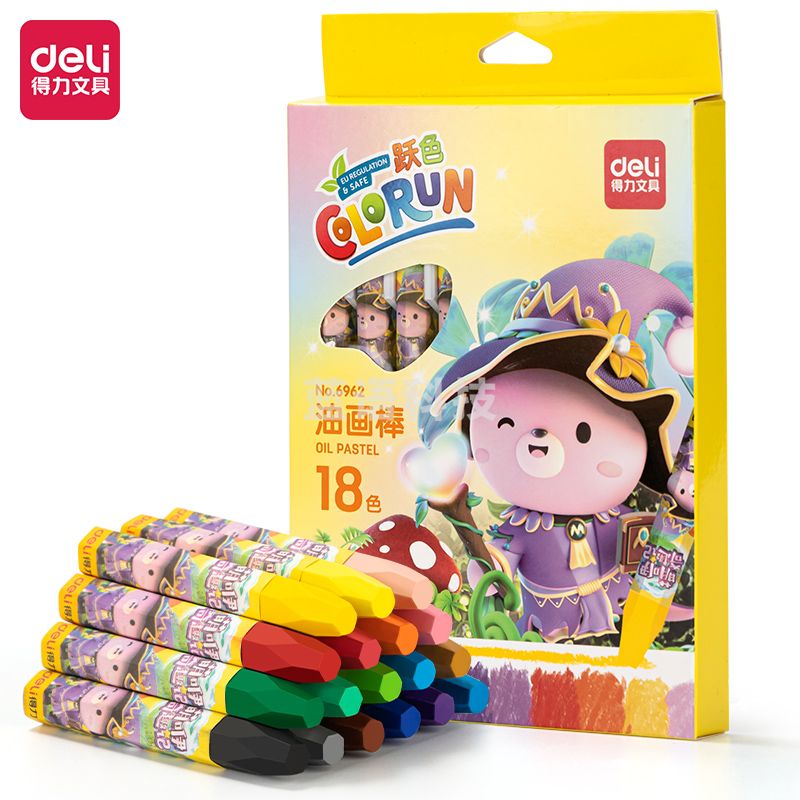 得力（deli） 6962 油画棒-18色 18支/盒
