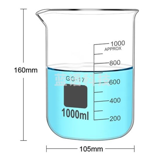 六鑫 高硼硅玻璃烧杯 带刻度量杯加厚耐高温高硼硅玻璃仪器物理化学生物实验室实验器材小学科学教学仪器 1000ml烧杯 2个