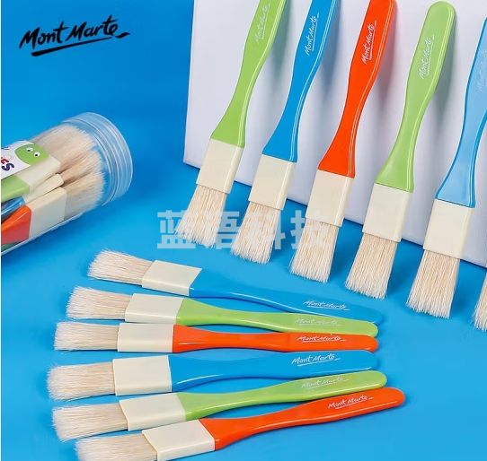 蒙玛特(Mont Marte)水粉笔12支装 画笔刷水粉画笔水彩丙烯油画颜料画刷初学者排笔套装 猪鬃平头笔刷MMKC0235