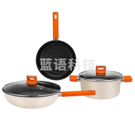 德世朗（DESLON） 锦“橙”精铁锅具三件套DFS-TZ936B