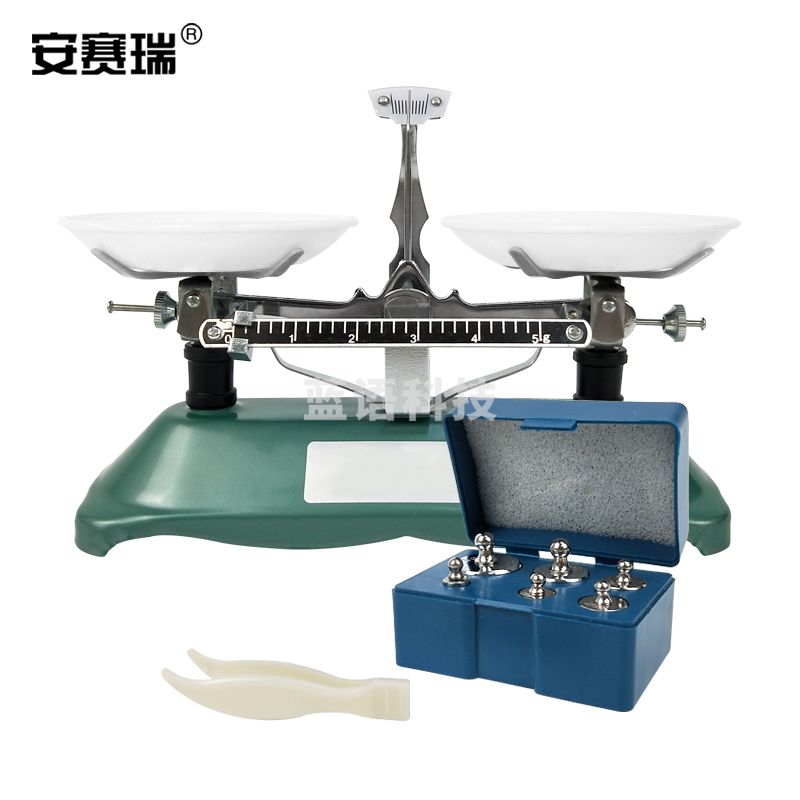 安赛瑞 601110 托盘天平 教学天平架盘砝码 实验仪器 量程1000g  教学仪器