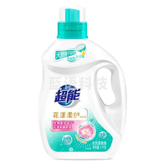 超能 花漾柔护洗衣液1kg瓶装 蔷薇花香 去渍洁净 柔顺舒适