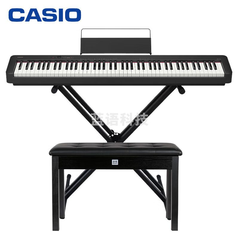 卡西欧(CASIO)电钢琴CDP-S110BK88键重锤数码电子钢琴时尚轻薄便携款+便携架