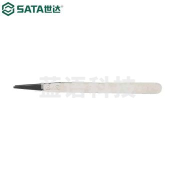 世达(SATA)03162防静电宽头/弯头/尖头镊子130mm 防静电宽头镊子130MM