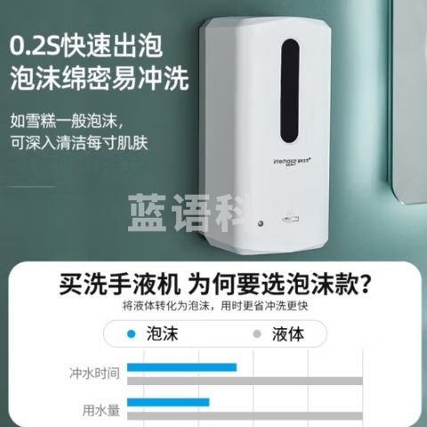 英特汉莎（interhasa!）F9313 自动洗手液机感应洗手液器壁挂式泡沫电动洗手机感应皂液器