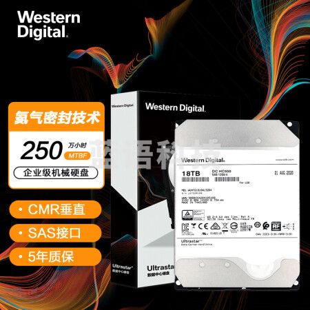 西部数据WUH721818AL5204 企业级氦气硬盘 Ultrastar HC550 SAS 18TB 7200转 512MB CMR