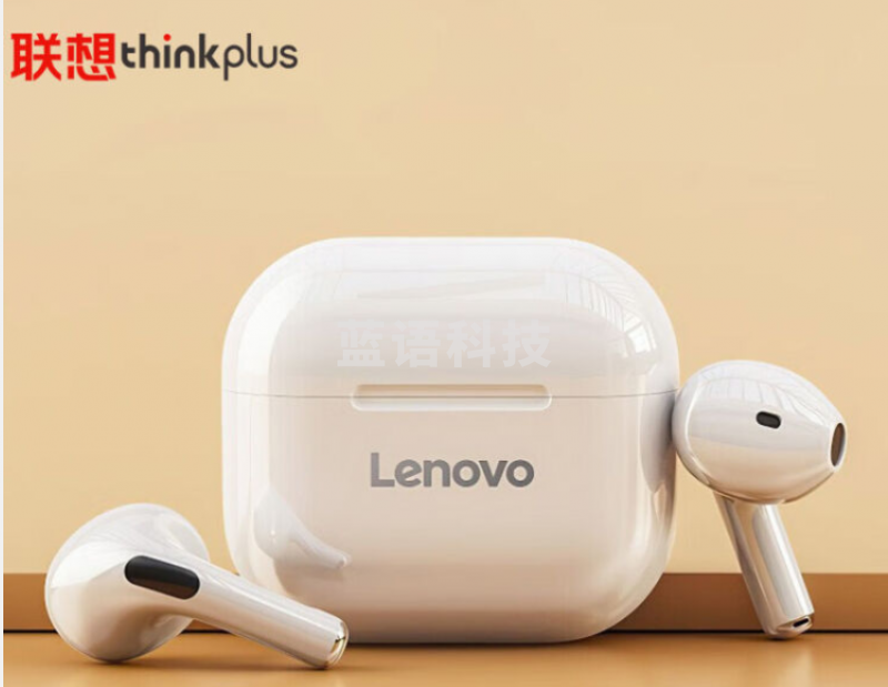 联想(Lenovo) thinkplus LP40白色 真无线蓝牙耳机 半入耳式运动降噪重低音音乐耳机 通用苹果华为小米手机