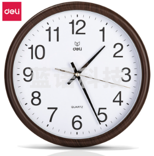 得力8842木纹挂钟12英寸圆形挂钟【直径30cm】Jd.4个起售
