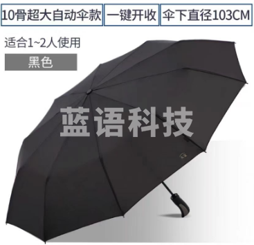 天堂伞 10骨全自动雨伞 抗风纯色款（混色）