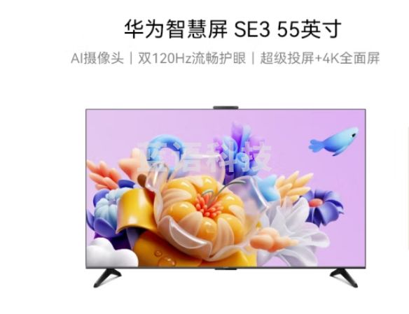 华为Vision智慧屏SE3 55英寸 超级投屏4K超高清120Hz全面屏 AI摄像头智能液晶超薄护眼电视HD55KUNA