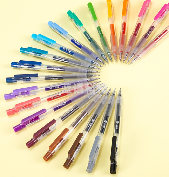 KACO得宝中性笔0.5mm桑葚紫按动笔签字笔刷题考试专用速干水笔单支/袋K5 五支装