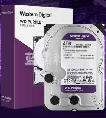 西部数据(Western Digital) WD42EJRX紫盘 4TB SATA6Gb/s 256M 垂直CMR 监控硬盘