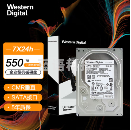 西部数据(Western Digital) HUS726T6TALE6L4 6TB SATA6Gb/s 7200转256M 企业级硬盘