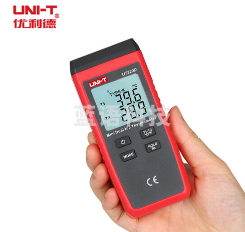 优利德（UNI-T） 数字温度仪 K/J双用热电偶迷你测温温度计 UT320A单路/UT320D双路