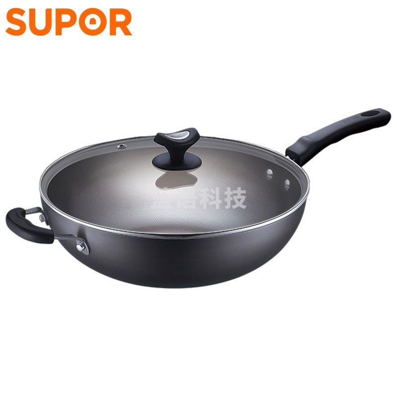 苏泊尔FC32T4 真不锈2代健康铁锅（有副把手）32cm