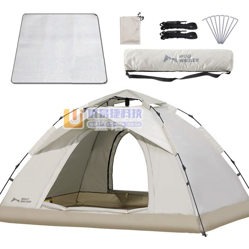 狼行者 户外帐篷露营公园休闲野餐全自动速开免搭建3-4人防晒遮阳篷