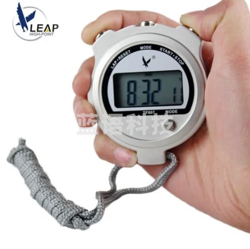 天福专业计时秒表 运动多功能测温度实验专用记忆跑表计时器金属外壳大显示屏单排两道TF807