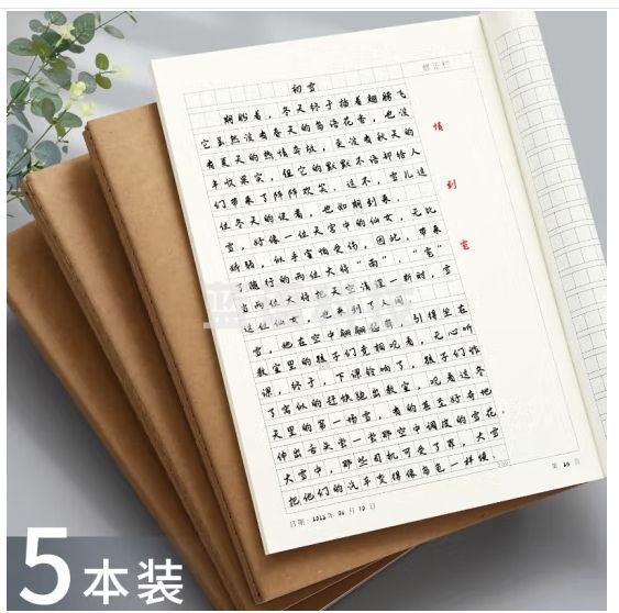 法拉蒙 faramon 5本装语文作文本小学生三四年级统一标准300格中学生作业本课时作业本加厚 大号方格作文薄