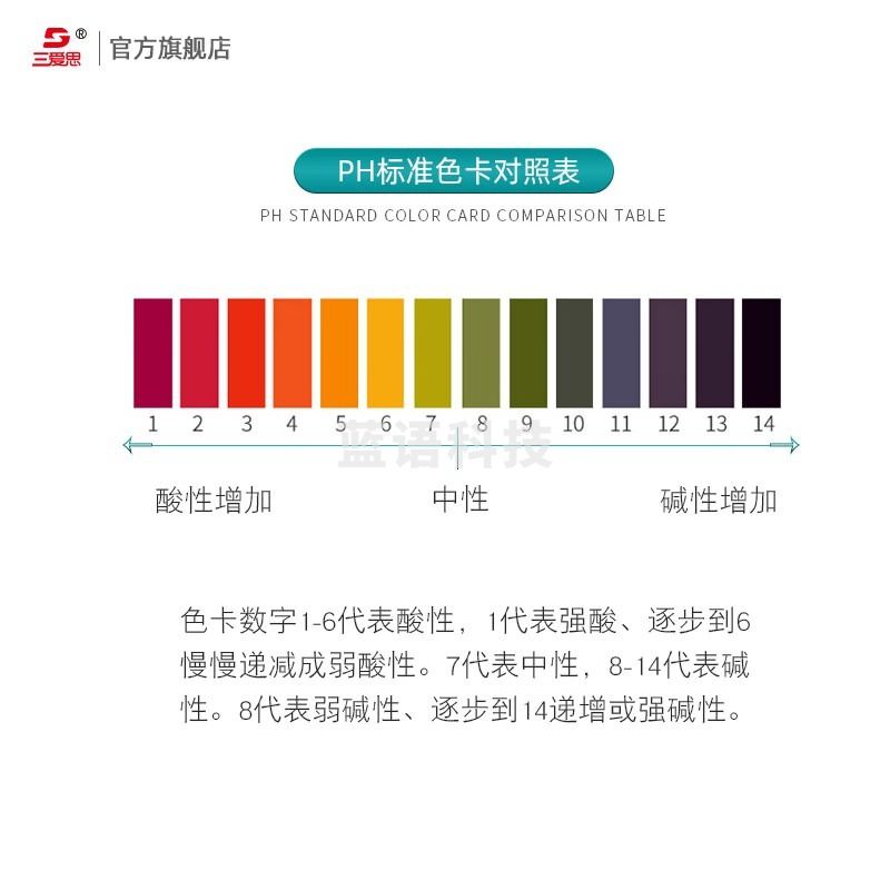 采之采 三爱思20本整盒1-14广泛pH试纸精密试纸酸碱度测试土壤水质化妆品水族馆学校医院污水实验检测 (20本）