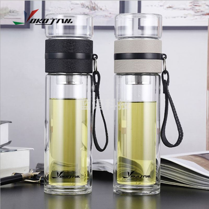 悠拓者茶水分离水杯 高硼硅玻璃杯 YT-BZ009 350ml