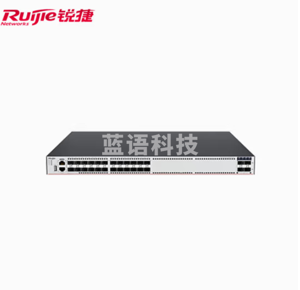 锐捷（Ruijie）RG-S5760-24SFP4XS-L 企业级24口光纤交换机 三层网管全光口交换机 万兆上行光口 可堆叠