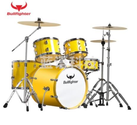 斗牛士 探险家架子鼓成人儿童初学考级专业演奏爵士鼓5鼓3镲打击乐器 柠檬黄