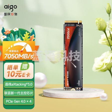 爱国者 (aigo) 2TB SSD固态硬盘 M.2接口(NVMe1.4) PCIe4*4 P7000Z 读速高达7450MB/s