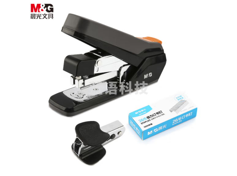 晨光(M&G)ABS916AW 20页/12#省力订书机套装(订书器+订书钉+起钉器) 商务办公订书器 黑