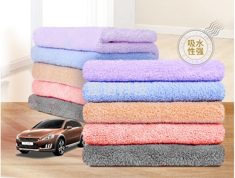 绿之源 不掉毛擦车洗车毛巾(加厚10条装) 吸水毛巾抹布 车用家用擦车布汽车用品(30*30cm)