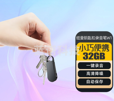 纽曼（Newsmy）录音笔 W1 32G 钥匙扣录音器 微型小巧随身便携 大电量 专业高清降噪 学习培训商务会议 黑色8101116