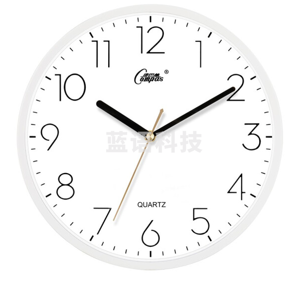 康巴丝（COMPAS）C2855-1 挂钟 创意简约钟表客厅静音石英钟表挂墙卧室时钟北欧时尚挂表 白色