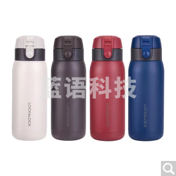 乐扣乐扣 lock&lock LHC3233 304不锈钢便携保温杯 商务办公弹盖水杯 370ml 白色