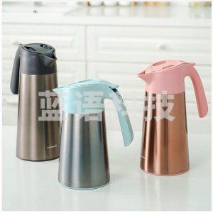 乐扣乐扣 1.9L粉色LHC1481PIK 304不锈钢保温壶 简约真空家用大容量热水壶咖啡壶