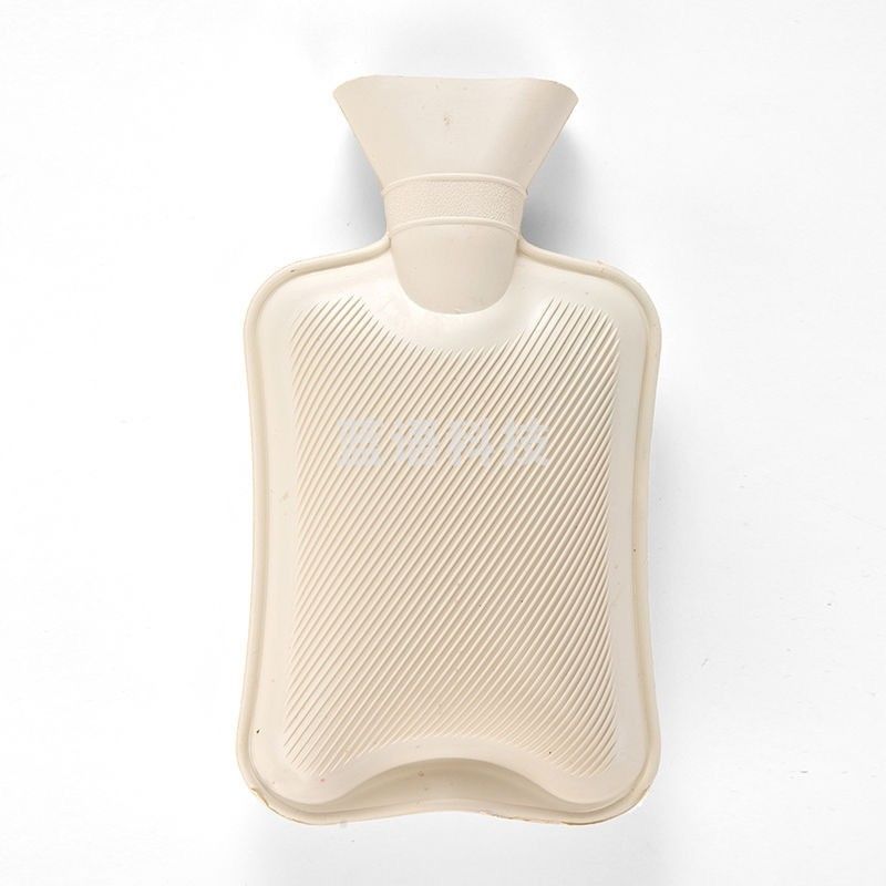 注水加厚防爆可拆洗双插手橡胶热水袋毛绒布套暖水袋2000ml橡胶热水袋