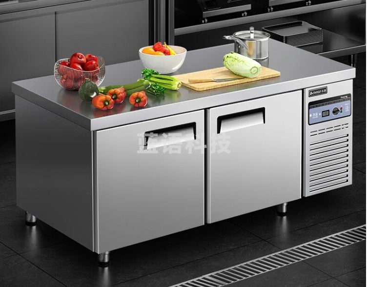 志高（CHIGO）冷藏工作台商用操作台冰柜保鲜工作台厨房操作台奶茶设备平冷水吧台卧式冰箱冰柜冷柜冷藏柜 隐藏黑把手款-1.2*0.6（双温）